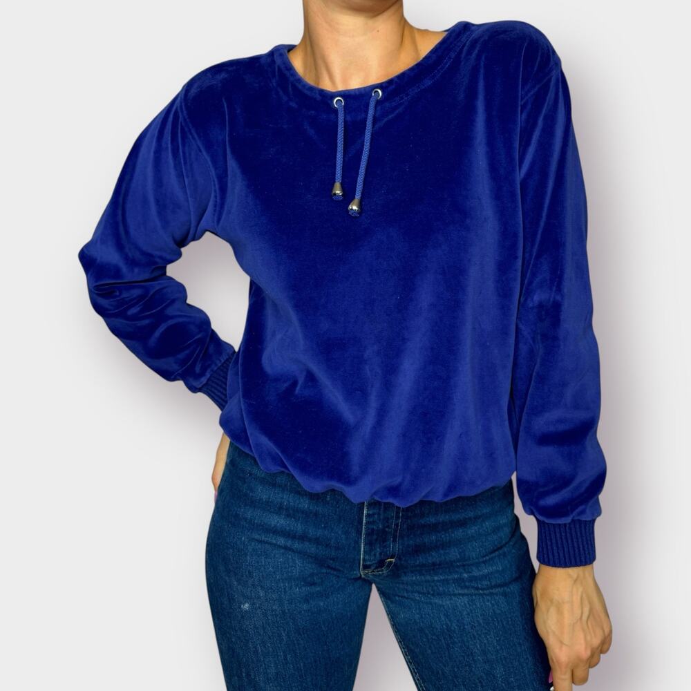 Vintage 90s Liz Sport Purple‎ Velour Top